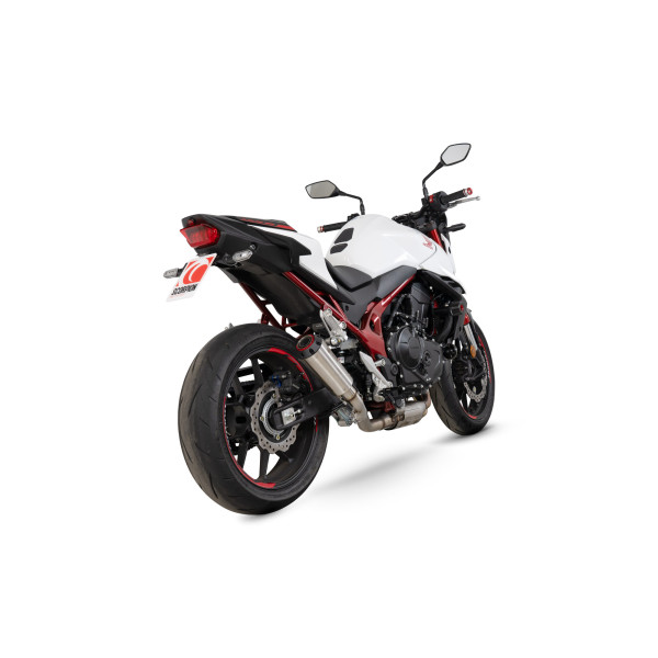 Scorpion Exhaust Honda CB750 Hornet 2023 - 2023 Red Power Slip-on Brushed Stainless Steel Sleeve